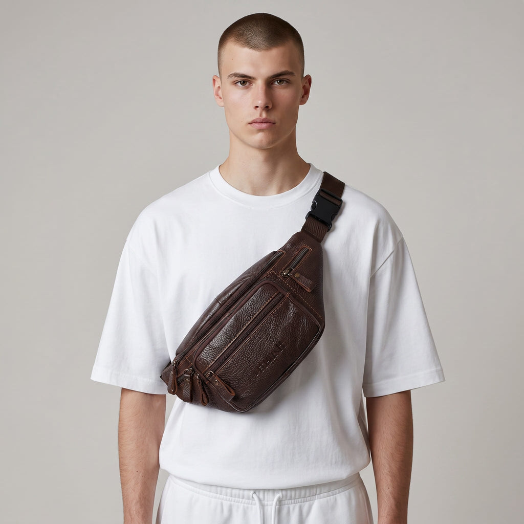 Le Prestige du Sac Sacoche à Bandoulière Sac Banane Cuir