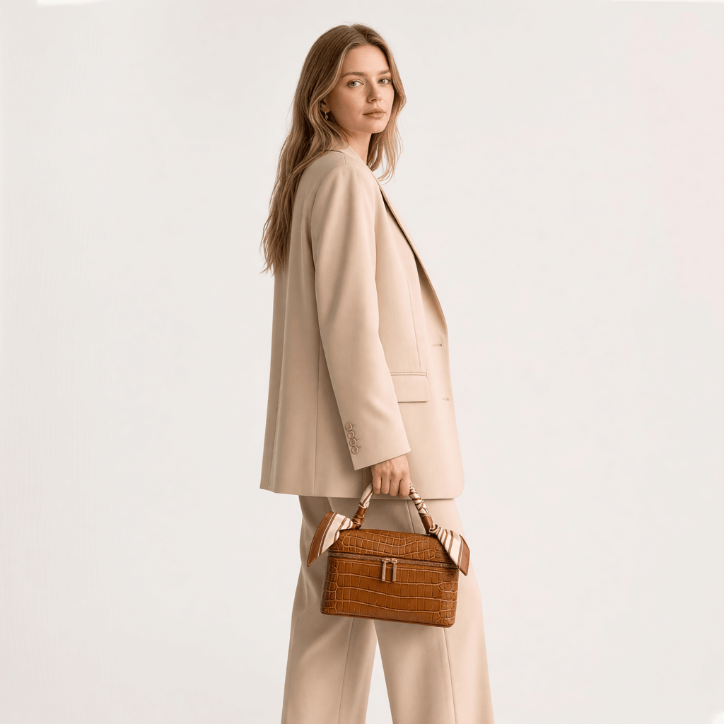 Le Prestige du Sac Petit Sac à Main Femme Cuir Effet Crocodile