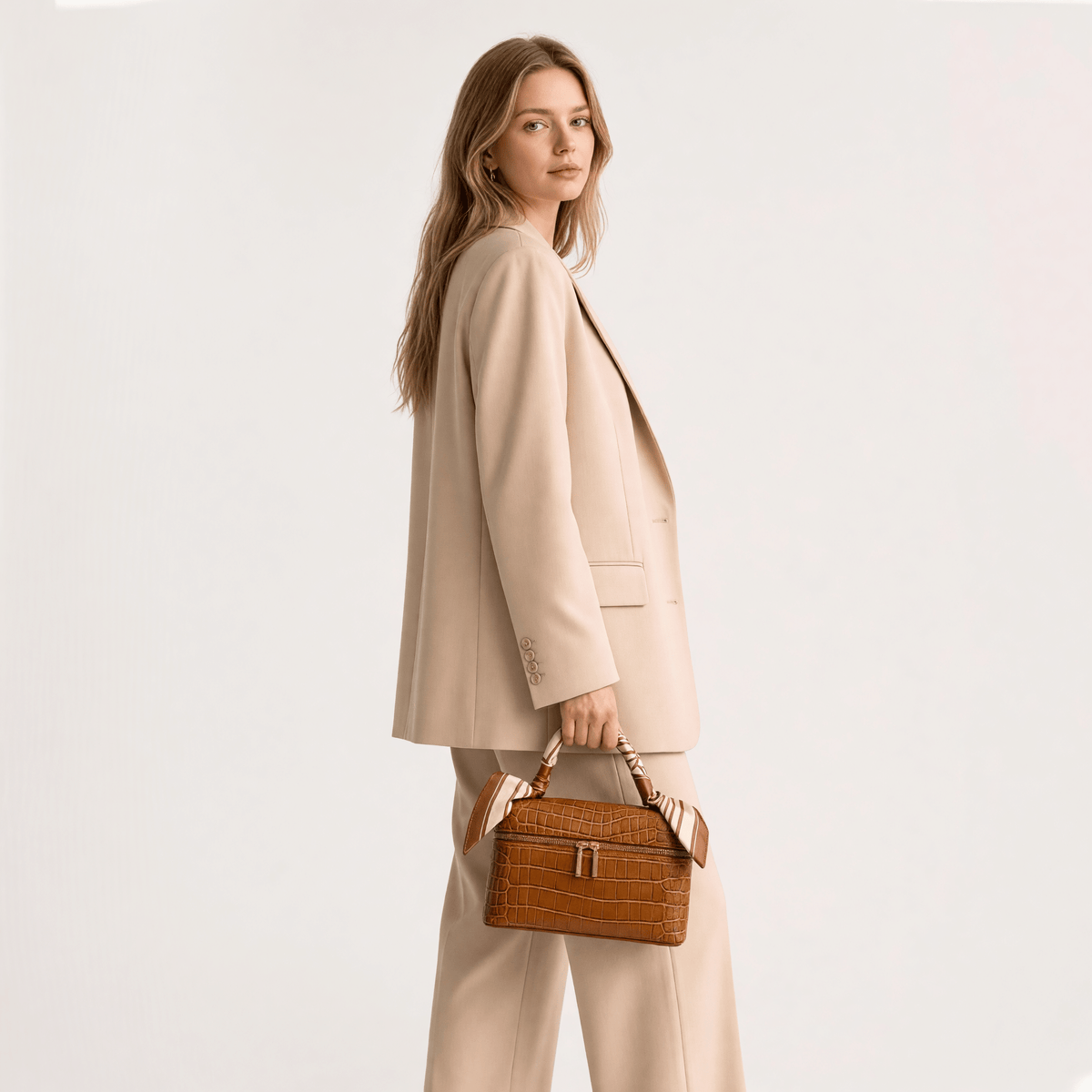 Le Prestige du Sac Petit Sac à Main Femme Cuir Effet Crocodile