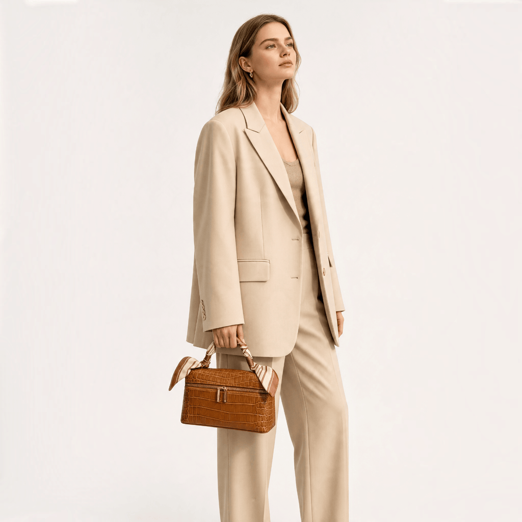 Le Prestige du Sac Petit Sac à Main Femme Cuir Effet Crocodile