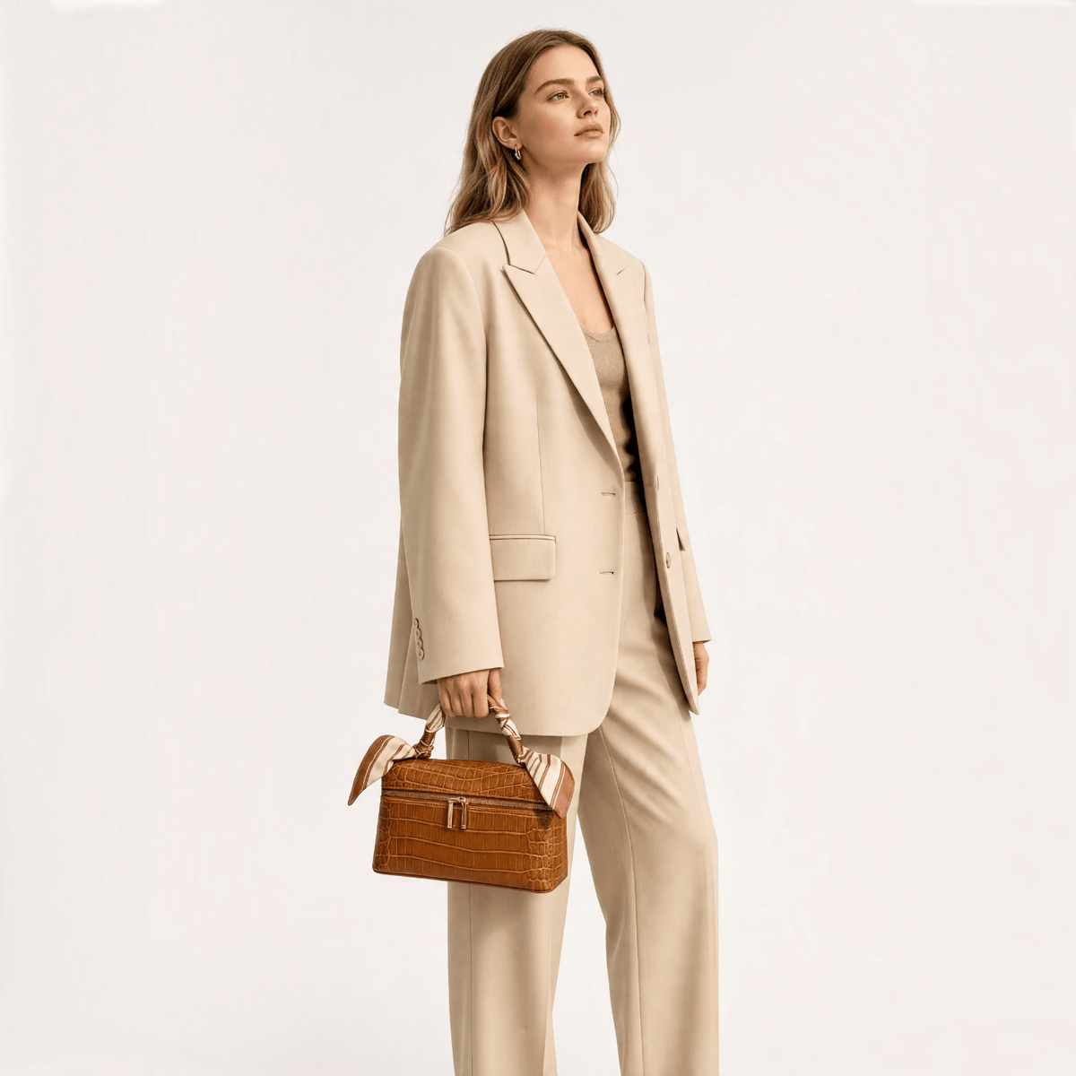 Le Prestige du Sac Petit Sac à Main Femme Cuir Effet Crocodile