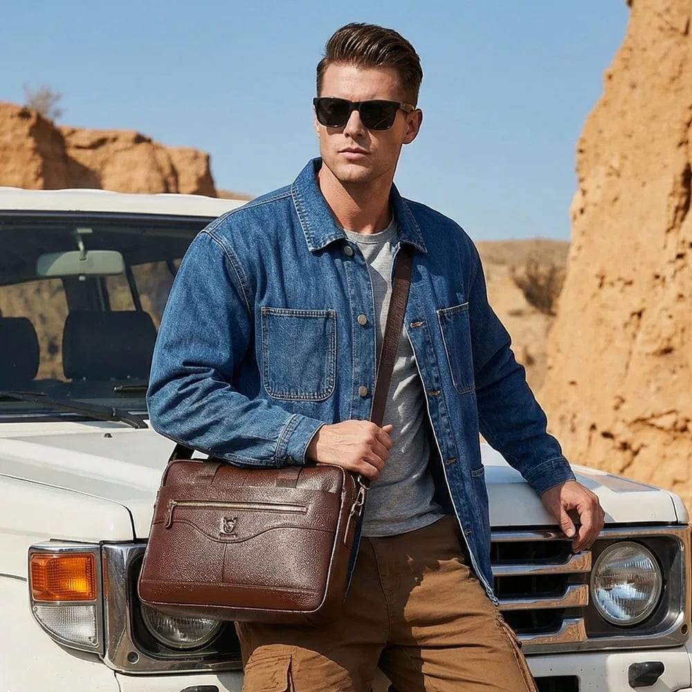 Sac Sacoche Cuir Travail Homme