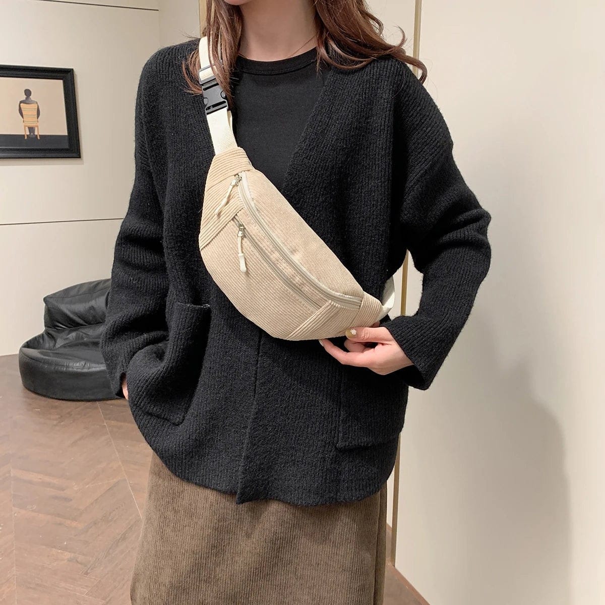 Sac Sac Banane Velours Femme