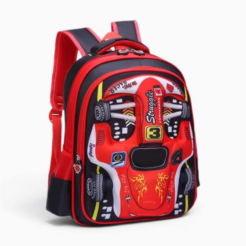 Sac Cartable Enfant Voiture 3D
