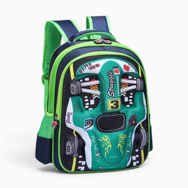 Sac Cartable Enfant Voiture 3D