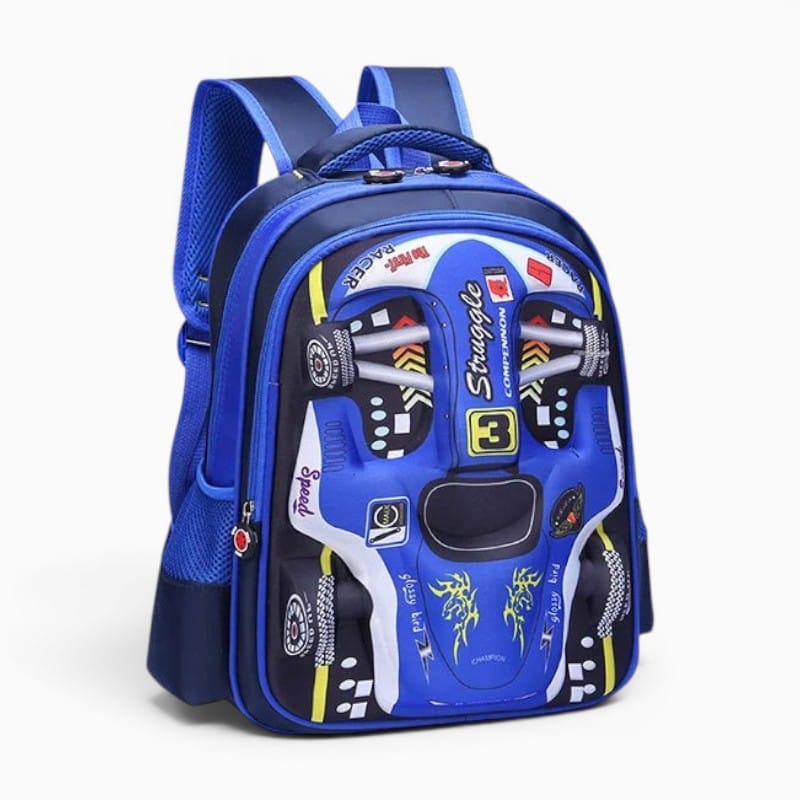 Sac Cartable Enfant Voiture 3D