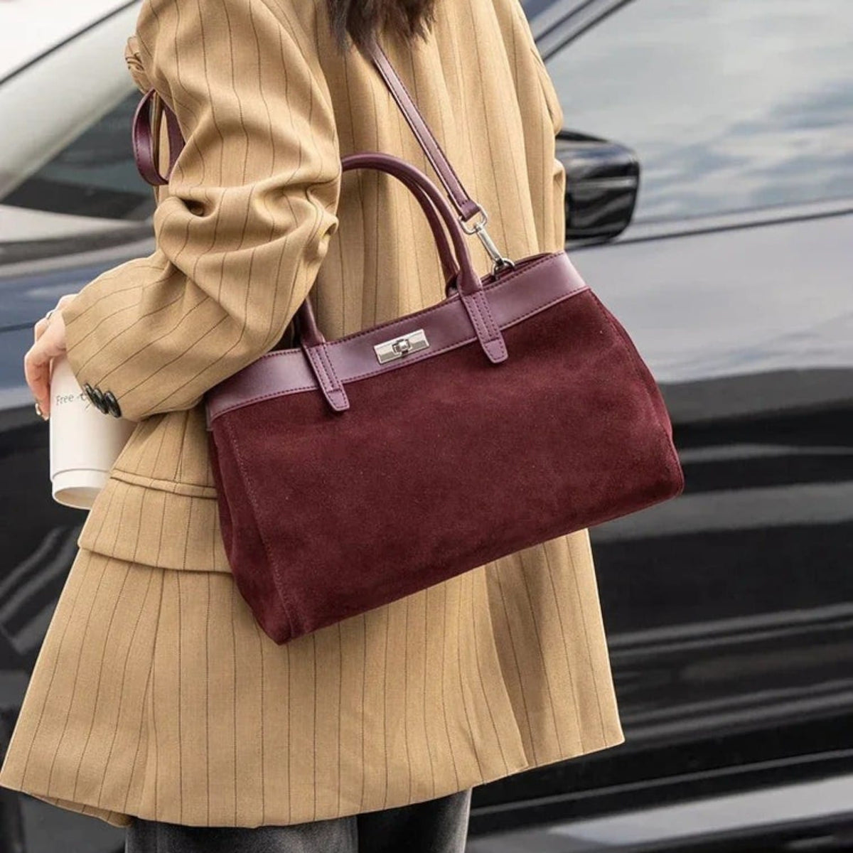 Sac Sac À Main Femme Vintage Daim