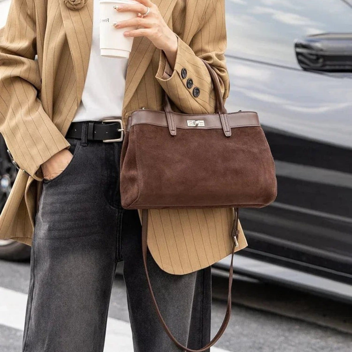Sac Sac À Main Femme Vintage Daim