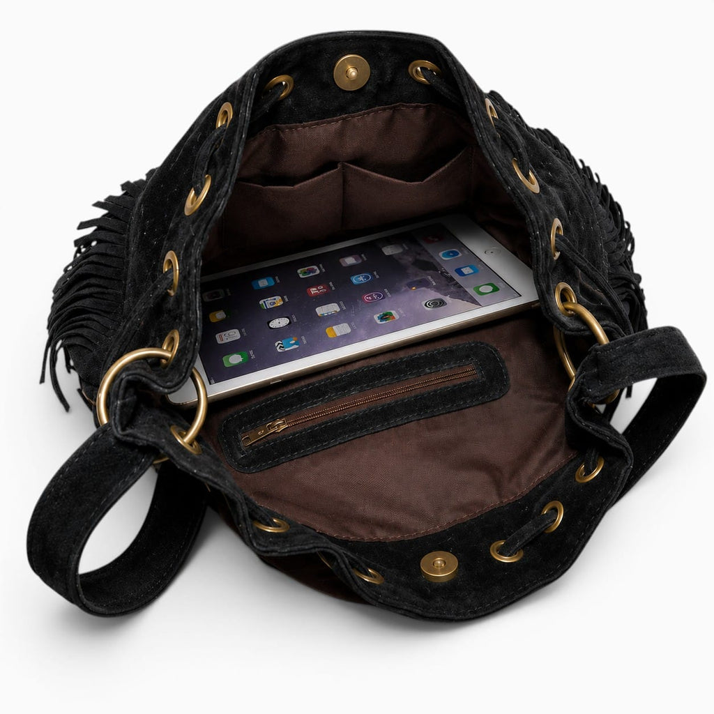 Sac Sac Bandoulière Femme Daim À Franges