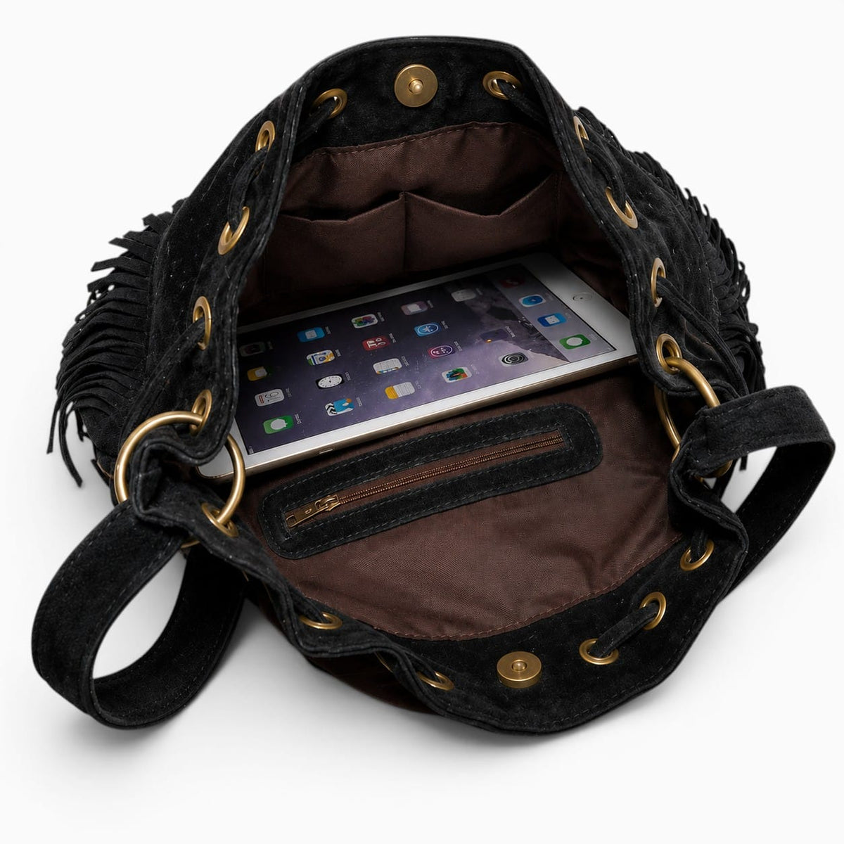 Sac Sac Bandoulière Femme Daim À Franges