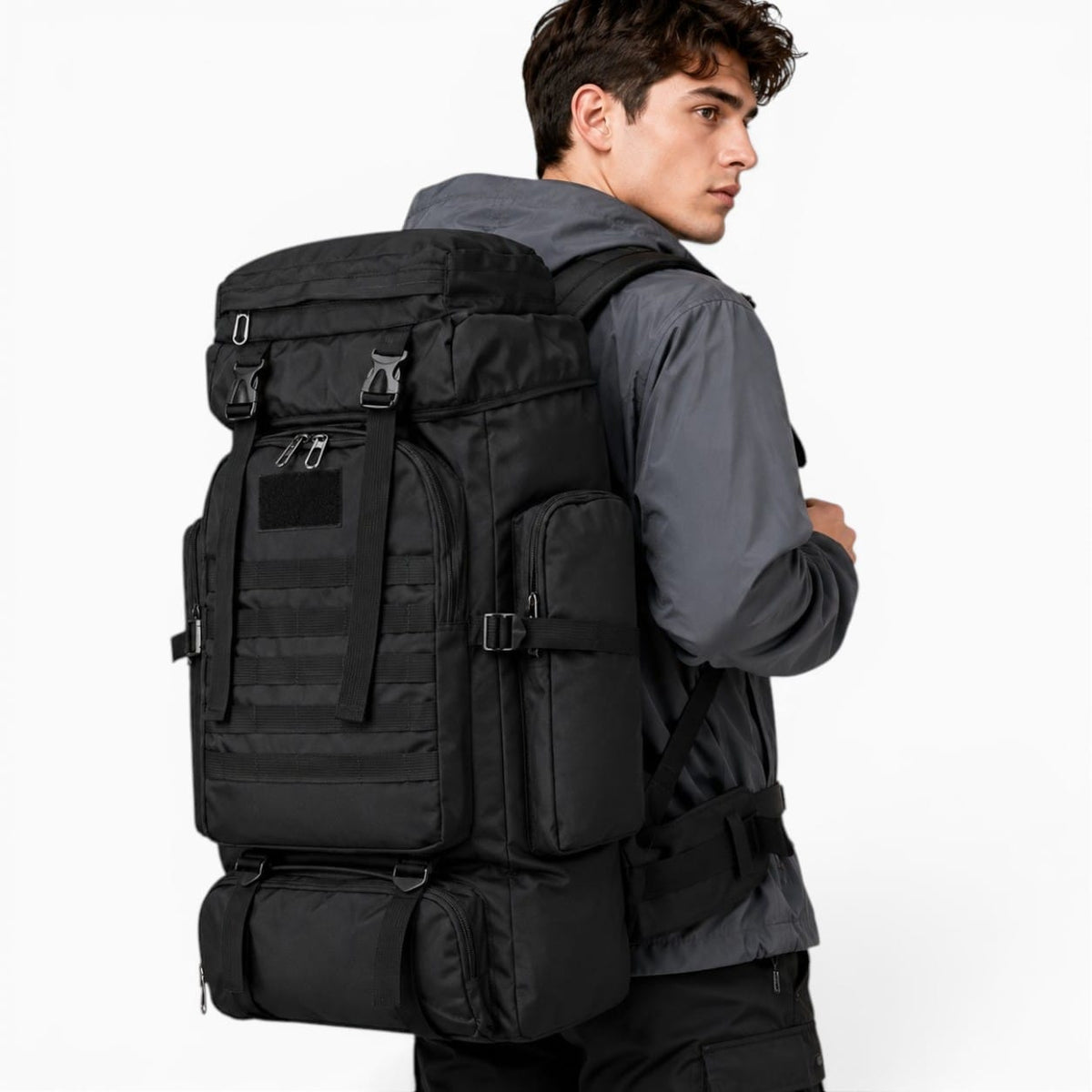 Sac Sac a dos militaire 80L grande capacité pour randonnée, trekking et voyage