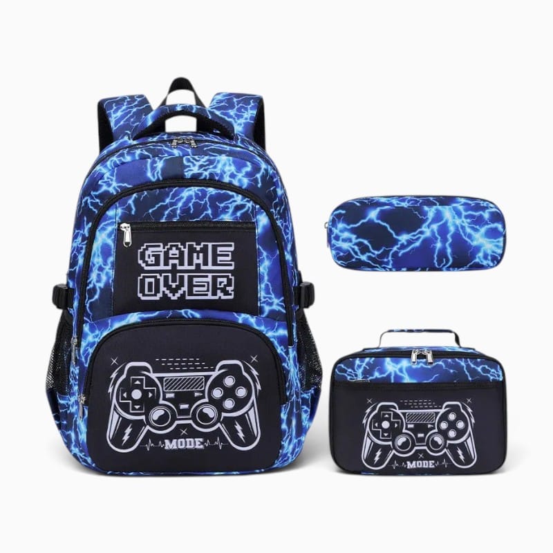 Sac Cartable École avec Trousse et Sac à Déjeuner Assorti