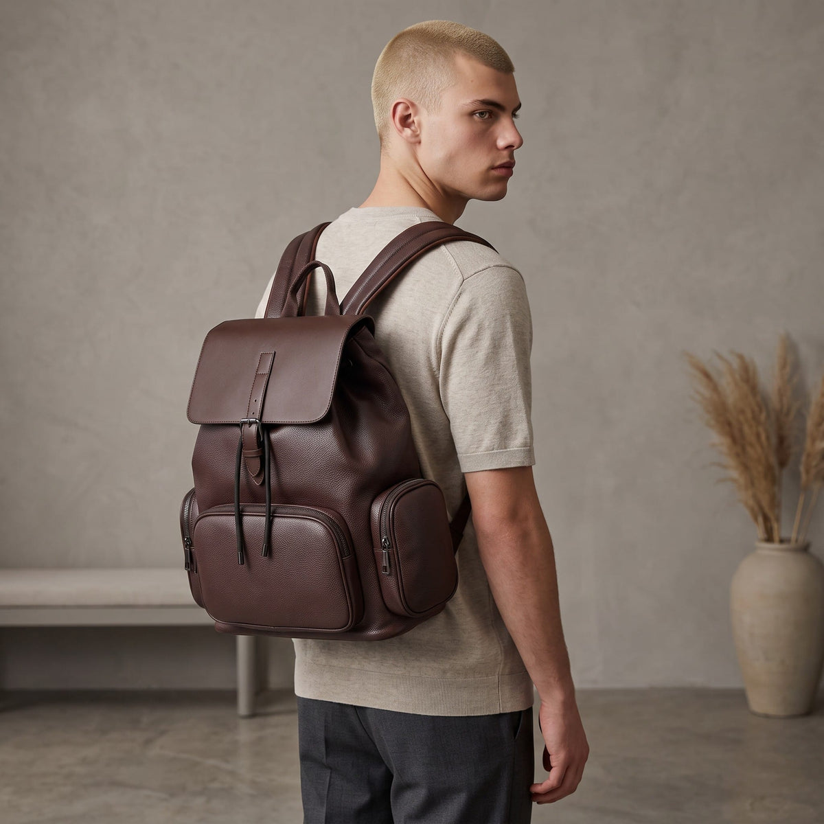 Sac Sac à Dos Cuir Business Grande Capacité