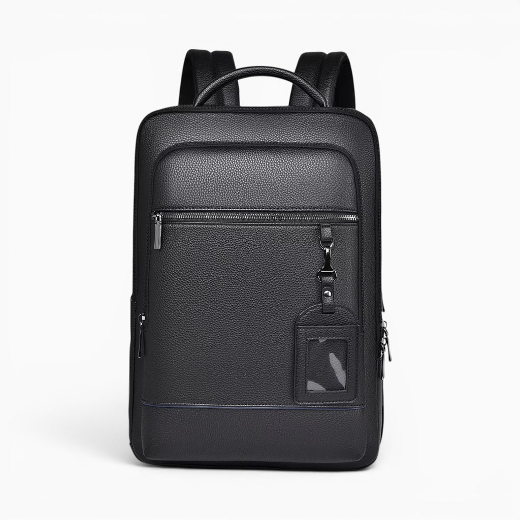 Sac sac à dos business noir en cuir PU imperméable avec compartiment pour ordinateur portable et poche antivol