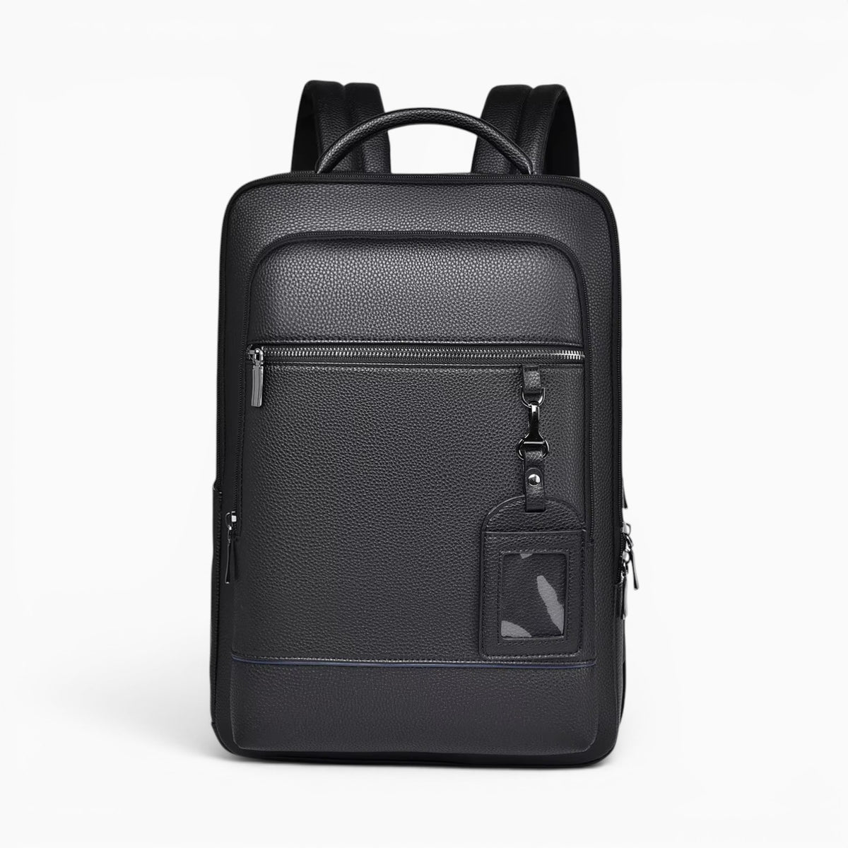 Sac sac à dos business noir en cuir PU imperméable avec compartiment pour ordinateur portable et poche antivol
