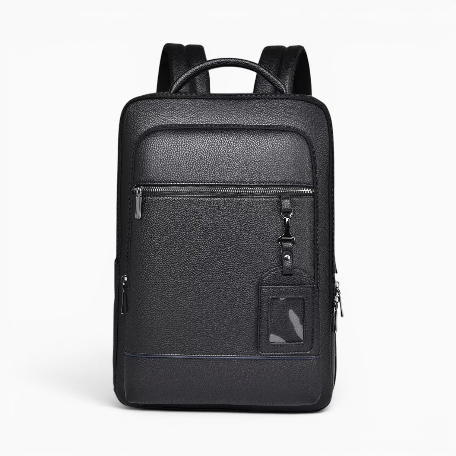 Sac sac à dos business noir en cuir PU imperméable avec compartiment pour ordinateur portable et poche antivol