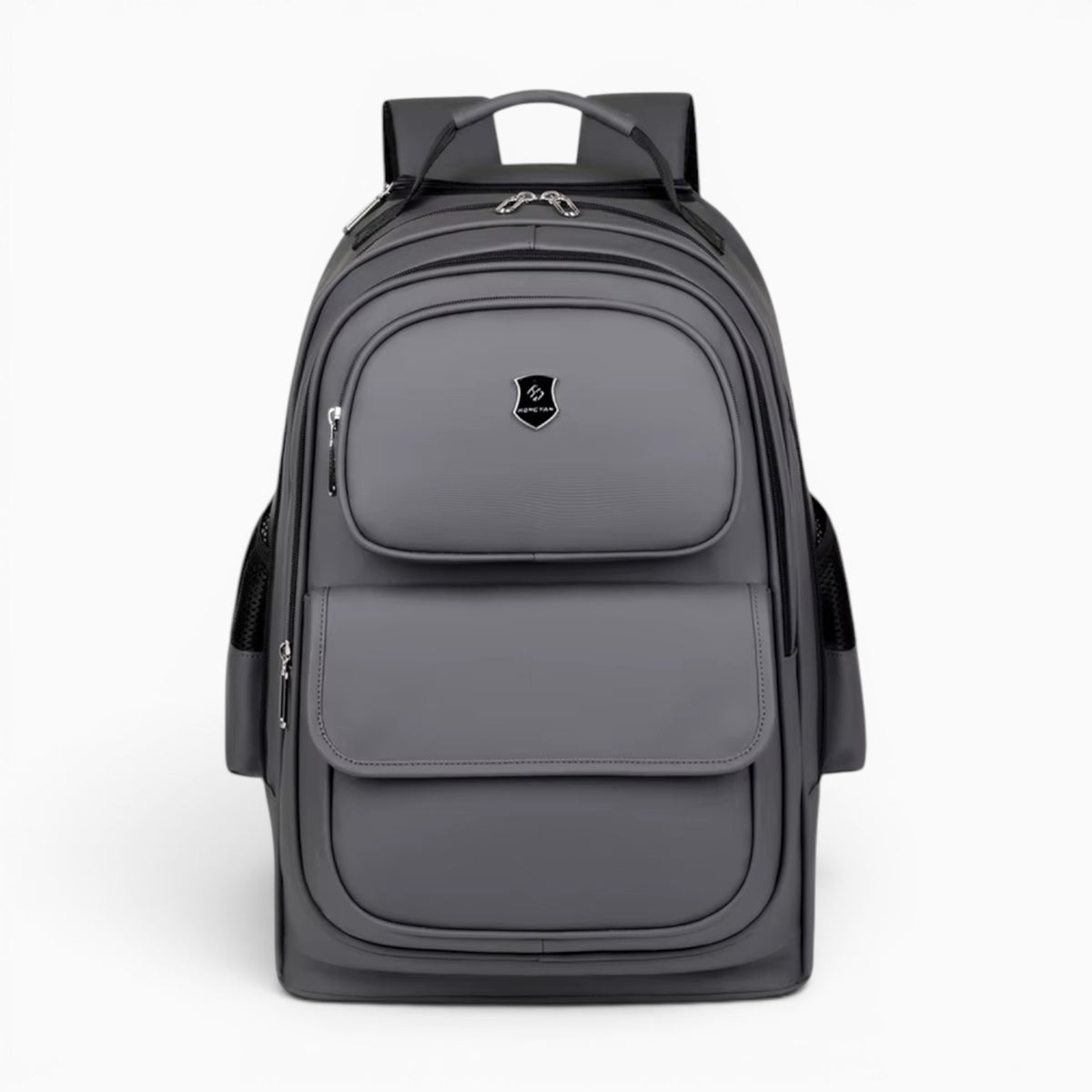 Sac à dos de voyage gris Sac avec compartiment pour ordinateur 16 pouces, en nylon Oxford résistant et design épuré.