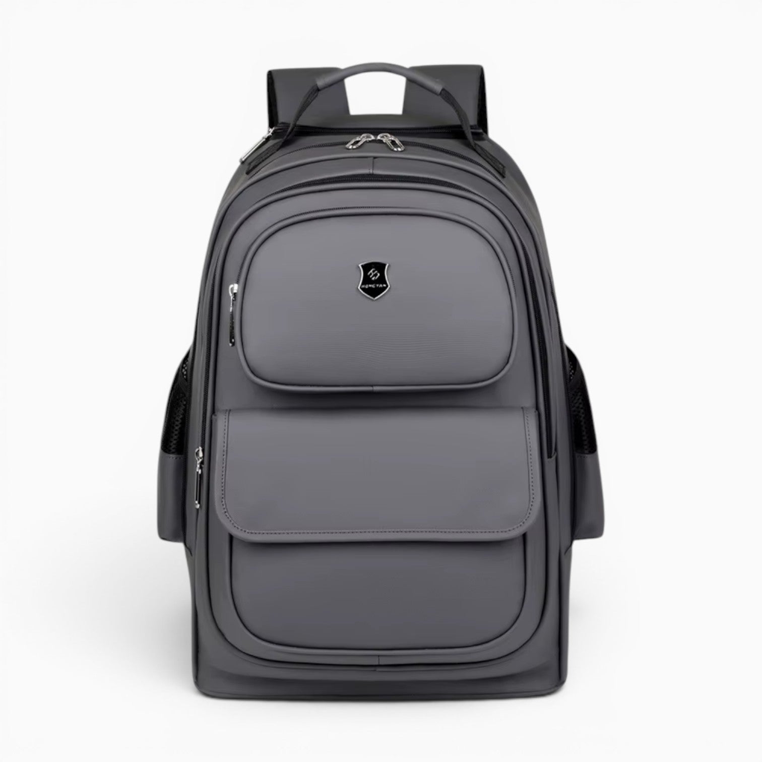 Sac à dos de voyage gris Sac avec compartiment pour ordinateur 16 pouces, en nylon Oxford résistant et design épuré.