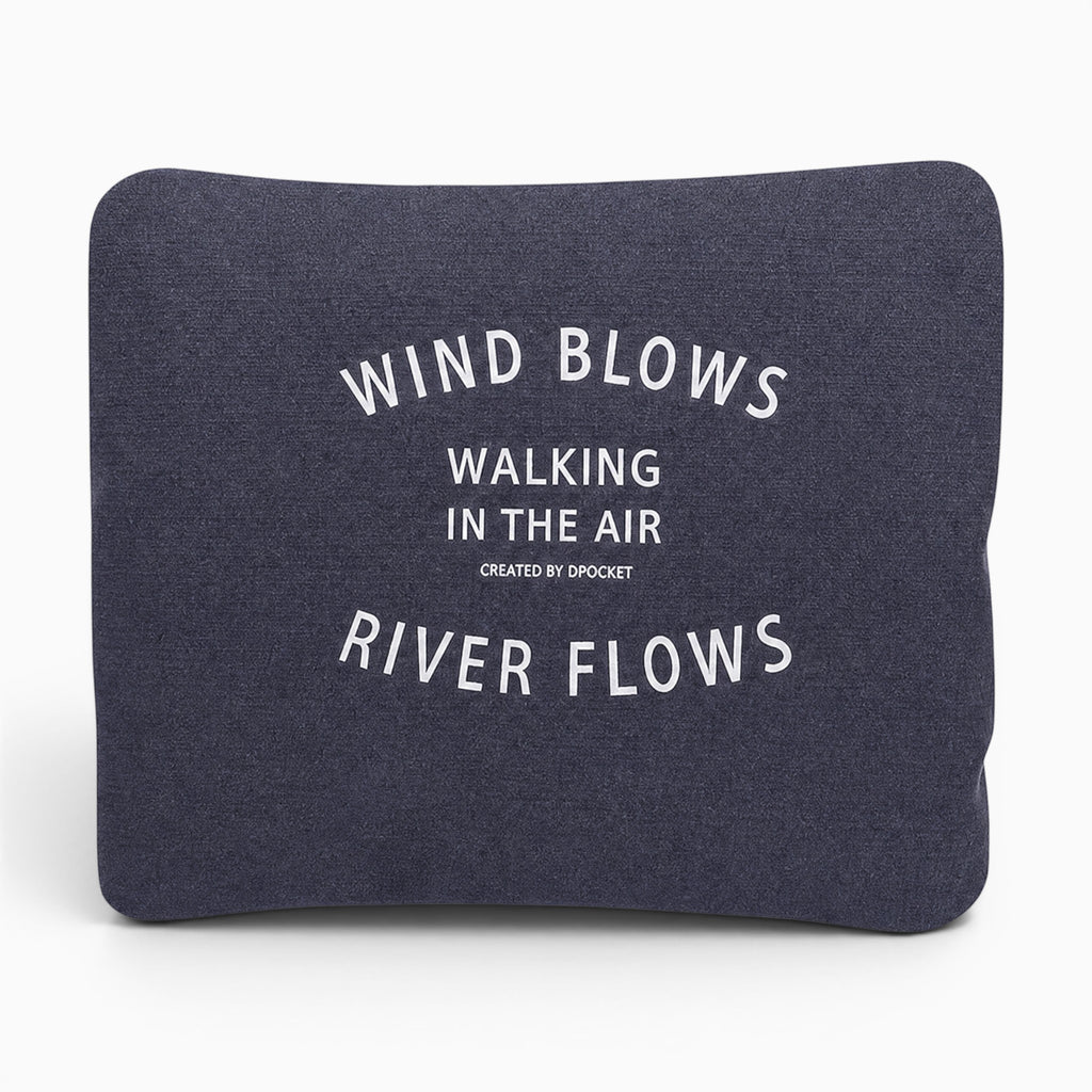 Sac sac de voyage pliable en polyester bleu marine avec inscription blanche sur le devant